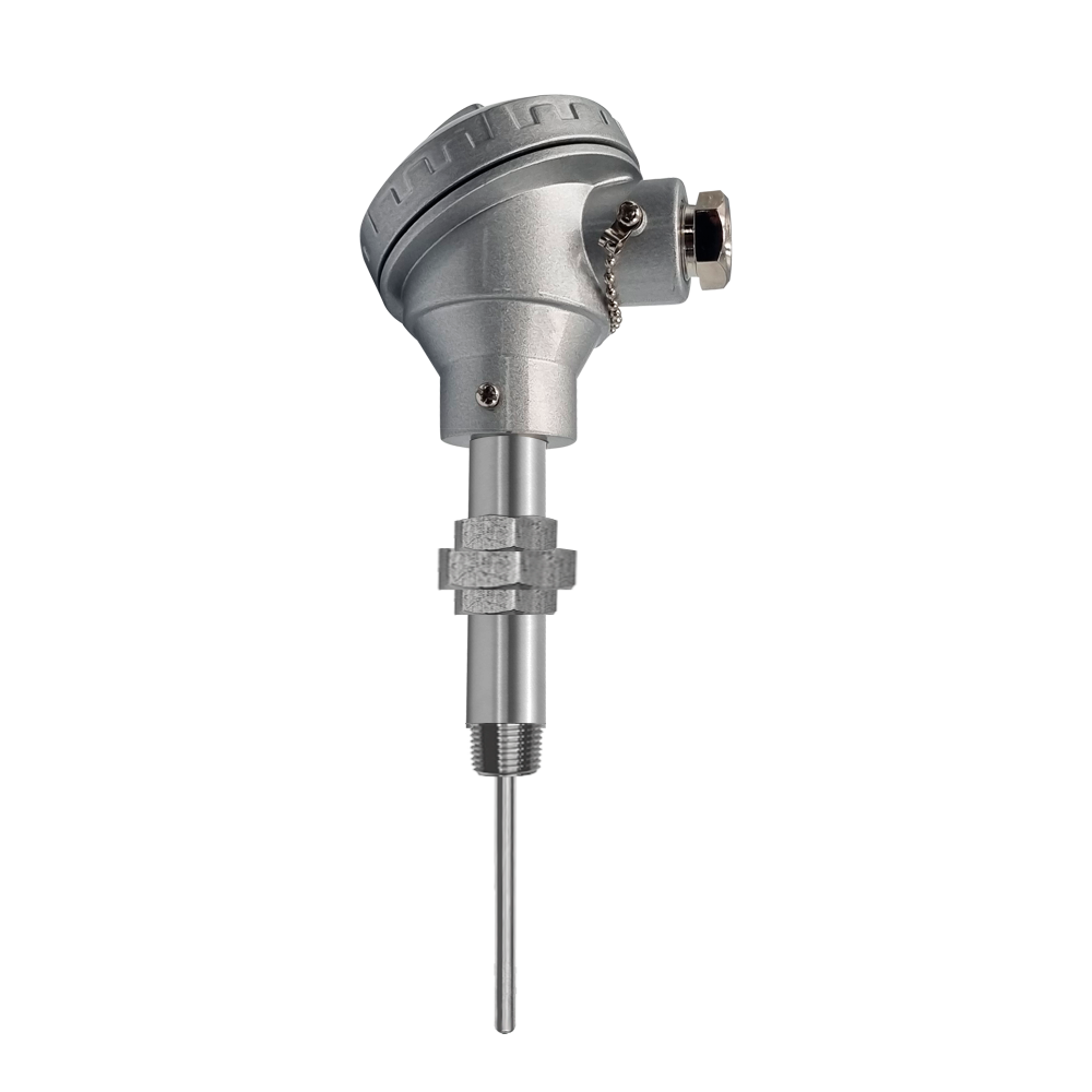 Sensor de Temperatura RTD Pt100 Industrial (-200°C a +600°C) con Cabezal de Conexión, Rosca a Proceso 1/2" NPT/BSP y Vaina de Acero Inoxidable 316 para Gases y Líquidos