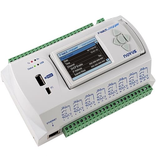 Registrador de Datos Industrial Novus FieldLogger (512k/SD) - 8 Canales Universales, Ethernet, USB y Modbus