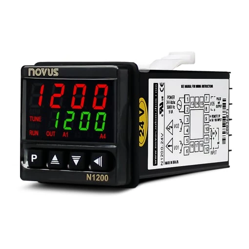 Novus N1200 (1/16 DIN 48x48mm) - Controlador PID Alta Velocidad, PID Auto-Adaptativo y Programador de Rampas