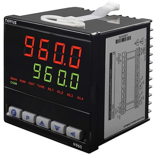 Novus N960 (1/4 DIN 96x96mm) - Controlador de Temperatura Entrada Universal, PID Auto-Sintonía y Display Gigante