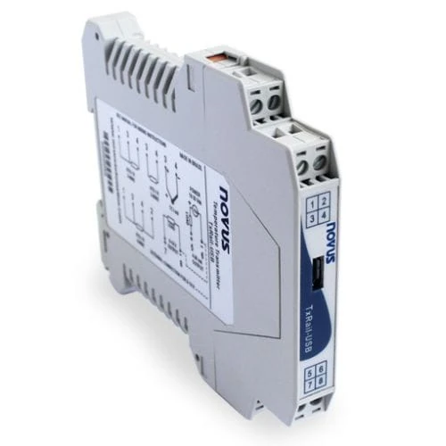 Transmisor de Temperatura Universal Novus TxRail-USB (4-20mA / 0-10V) - Configurable por USB para PT100 y Termocuplas