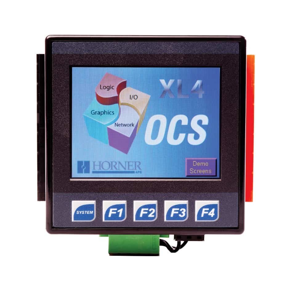 Controlador PLC + HMI Horner XL4 OCS (HE-XC) con Pantalla Táctil 3.5" Color, Ethernet, E/S Configurables y Datalogging en Formato 1/4 DIN