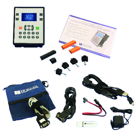 Kit de Arranque Controlador Micro OCS Horner Serie X2 (HA-345) con Pantalla HMI Integrada, CPU ARM 32-bit, E/S Digitales/Analógicas y Puertos RS485/CAN para Automatización Compacta