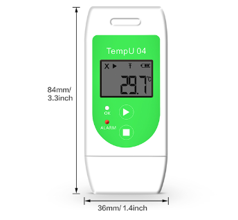 Registrador de Temperatura USB Multiuso Tzone TempU04 con Pantalla LCD, Generación Automática de PDF/CSV, Memoria de 32,000 Registros y Batería Reemplazable para Cadena de Frío