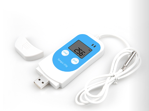 Registrador de Datos de Temperatura y Humedad Tzone TempU07B con Sonda Externa, Pantalla LCD, Generación Automática de PDF/CSV, Memoria de 34,560 Registros y Protección IP65 para Cadena de Frío