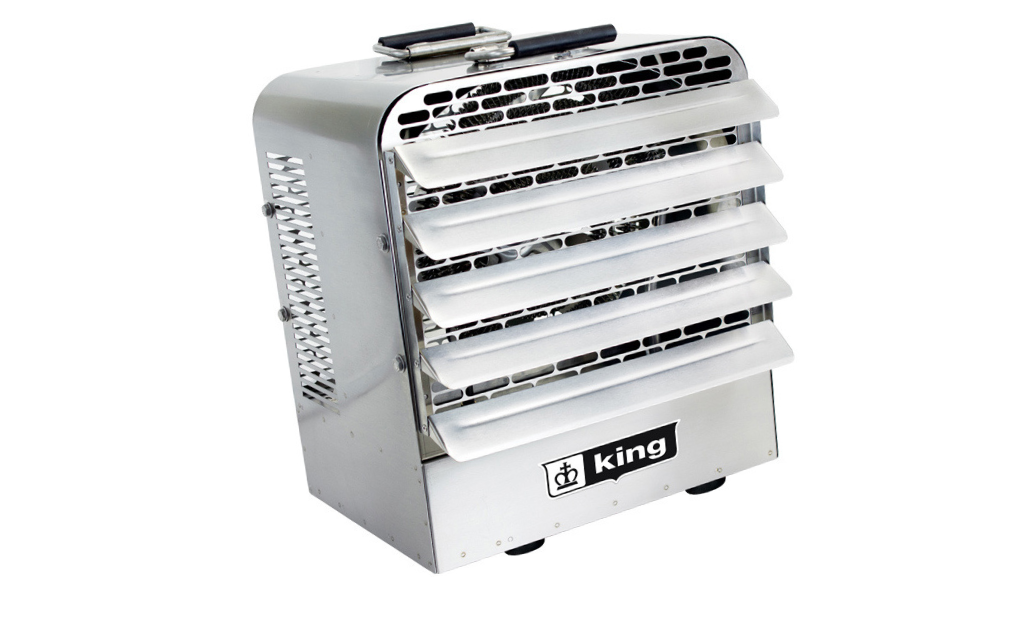 Calefactor Industrial Portátil de Acero Inoxidable King Electric Serie PKBS (5kW - 20kW), NEMA 4 Lavable a Presión, Construcción 304 Anticorrosiva y Termostato Integrado para Ambientes Húmedos