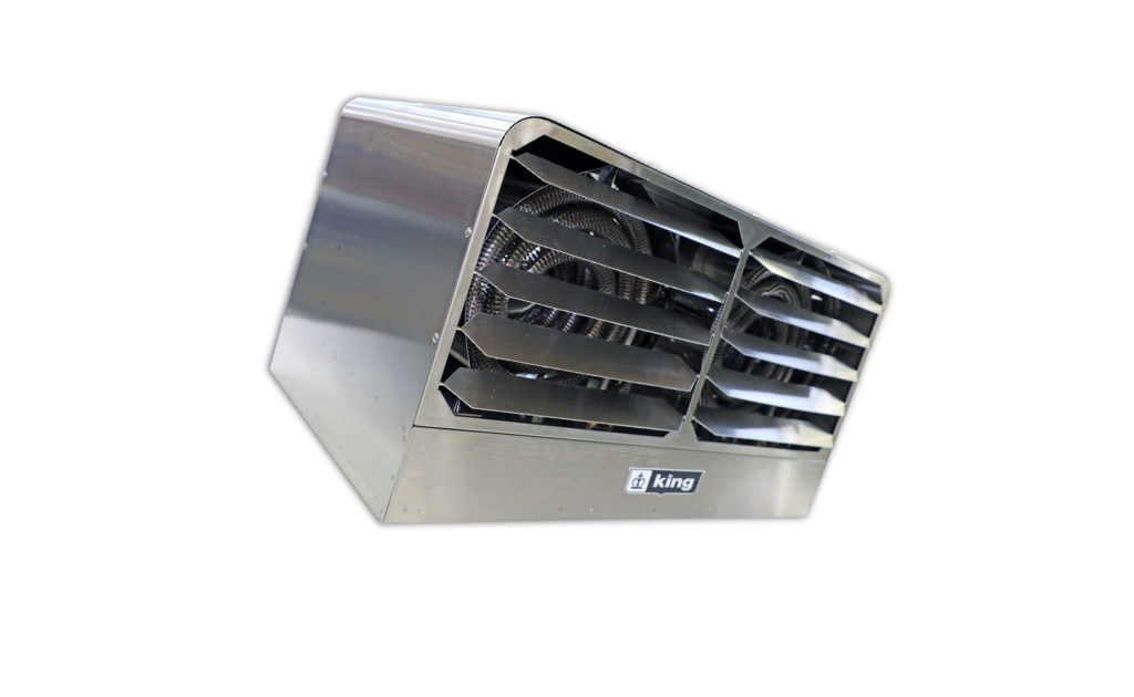 Calefactor Industrial de Acero Inoxidable King Electric Serie KBS (1.5kW - 20kW), Gabinete NEMA 4 Sellado, Construcción 304 Resistente a Corrosión y Lavado a Presión para Plantas de Tratamiento