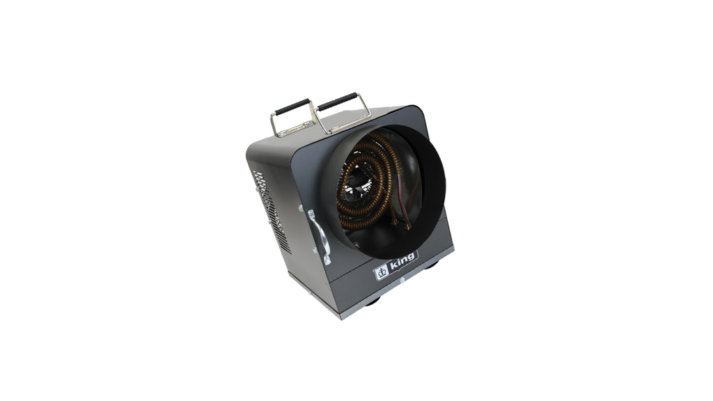 Calefactor Portátil Ductable King Electric Serie PKB-DT (5kW - 15kW) con Collar de 12", Termostato Integrado, Motor Sellado y Protección Smart Limit® para Secado de Obras y Carpas