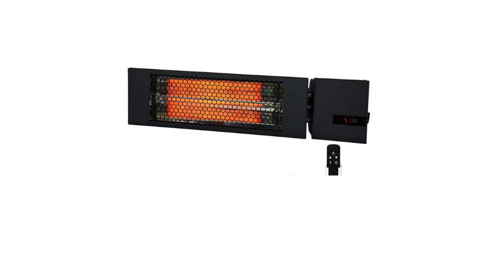 Calefactor Radiante Infrarrojo SmartWave® de Fibra de Carbono con Alimentación 208V/240V, 2 Niveles de Calor y Temporizador de 24 Horas, Potencia 1500W, Protección IP55, Control Remoto, para Uso en Patios y Aplicaciones Comerciales