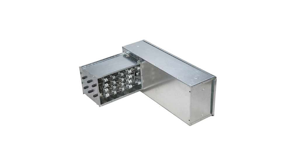 Calefactor de Ducto Eléctrico Serie E de King Electric (Hasta 600V, Personalizable), Diseño Patentado Reversible "Flippable" con Instalación en 6 Posiciones, Control SSR y Certificación UL para Sistemas HVAC/VAV