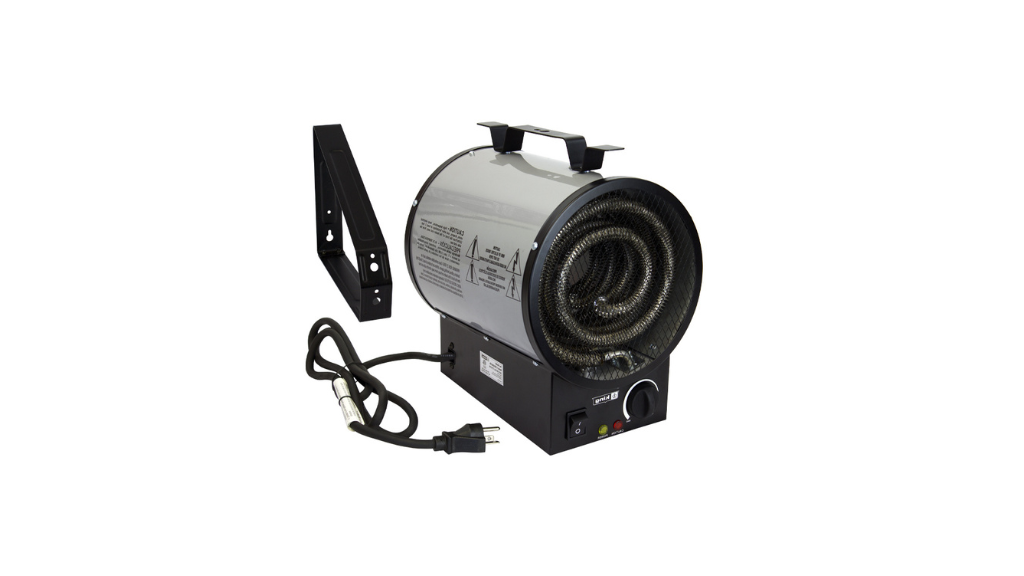 Calentador Portátil de Garaje King Electric PGH2440TB (240V, 3750W), Calefactor Eléctrico para Taller con Termostato Incorporado, Protección SureStop™ y Soporte de Montaje en Techo/Pared (Color Gris)