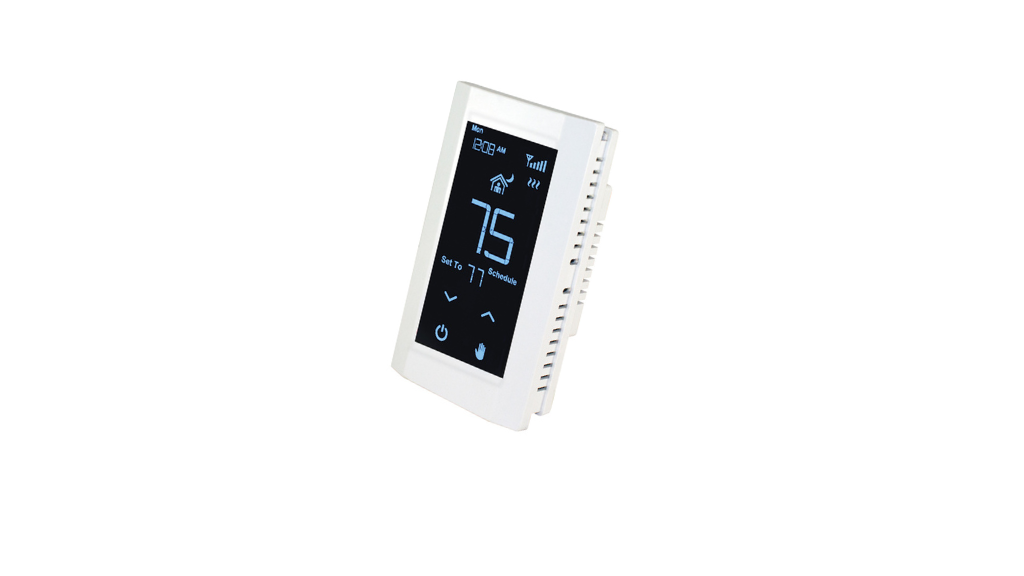 Termostato Programable WIFI Modelo HOOT - Blanco, Control con App, Pantalla Táctil LCD, Multi-Voltaje 120/208/240V, Rango de Temperatura 41-90°F, Precisión ±1°F, Actualizaciones OTA
