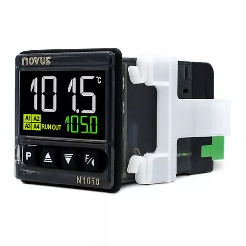 Novus N1050 – Controlador de Temperatura Termostato PID Industrial con Pantalla LCD Alfanumérica, 5 Programas de Rampas y Mesetas, Salida Dual (Pulso SSR/Relé) y Configuración USB