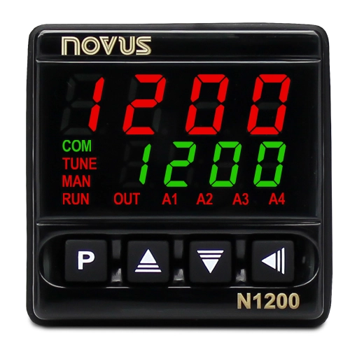 Novus N1200 RS485 – Controlador Termostato PID Avanzado con Conectividad, Entrada Universal y 4 Relés (48x48mm)