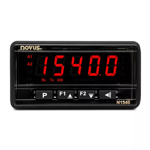 Novus N1540 – Indicador de Procesos Universal Panel Digital Compacto con Pantalla LED, 2 Alarmas y Conexión USB (96x48mm)