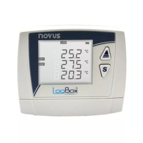 Novus LogBox-BLE – Registrador de Datos con Bluetooth Multicanal con Entradas Universales y Pantalla LCD