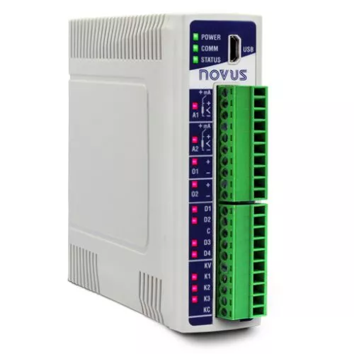 Novus DigiRail Connect – Módulo de I/O Remoto Inteligente con Interfaz Ethernet para Riel DIN