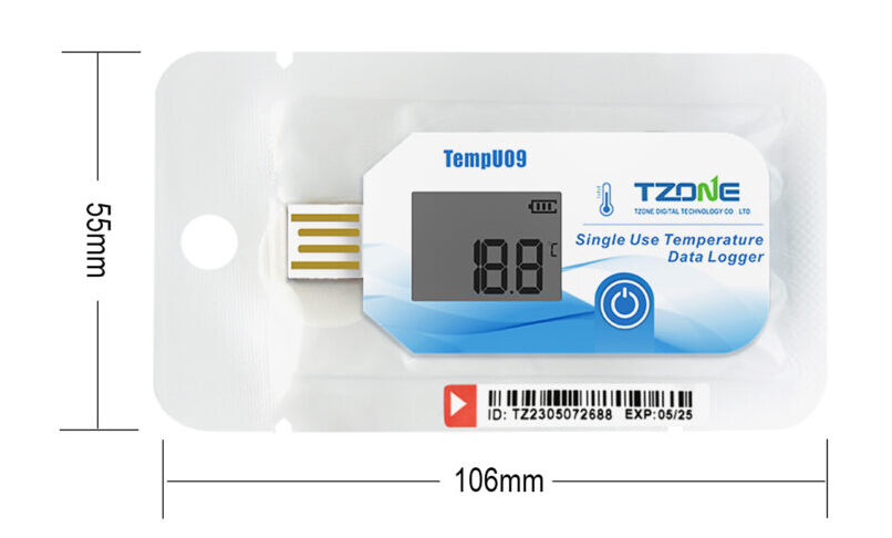 Tzone TempU09 – Data Logger de Temperatura de un Solo Uso con Reporte PDF/CSV Automático