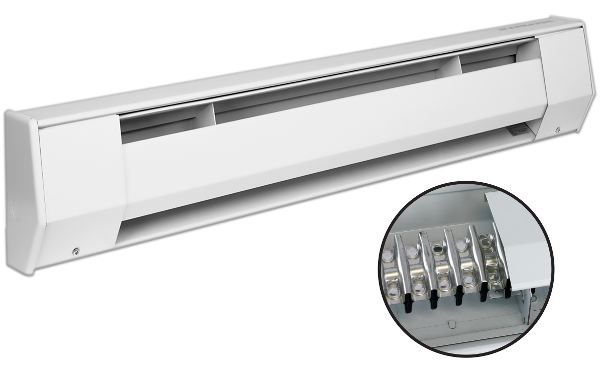 Modelo K King Electric Calentador de Zócalo Eléctrico por Convección Natural, Elemento a Prueba de Aplastamiento, Límite de Seguridad SureStop, Operación Silenciosa, Ideal para Apartamentos y Dormitorios