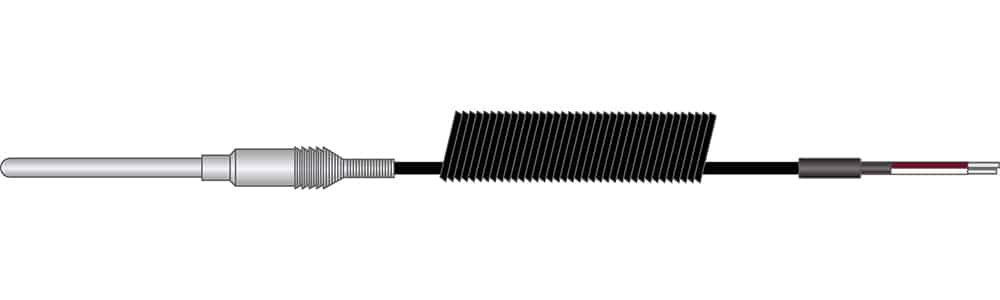 MPI Morheat Termopar de Aislamiento Mineral con Cable Espiral para Medición Industrial, Sensor Tipo J y K, Cable Retráctil Extensible, Inconel y Acero Inoxidable