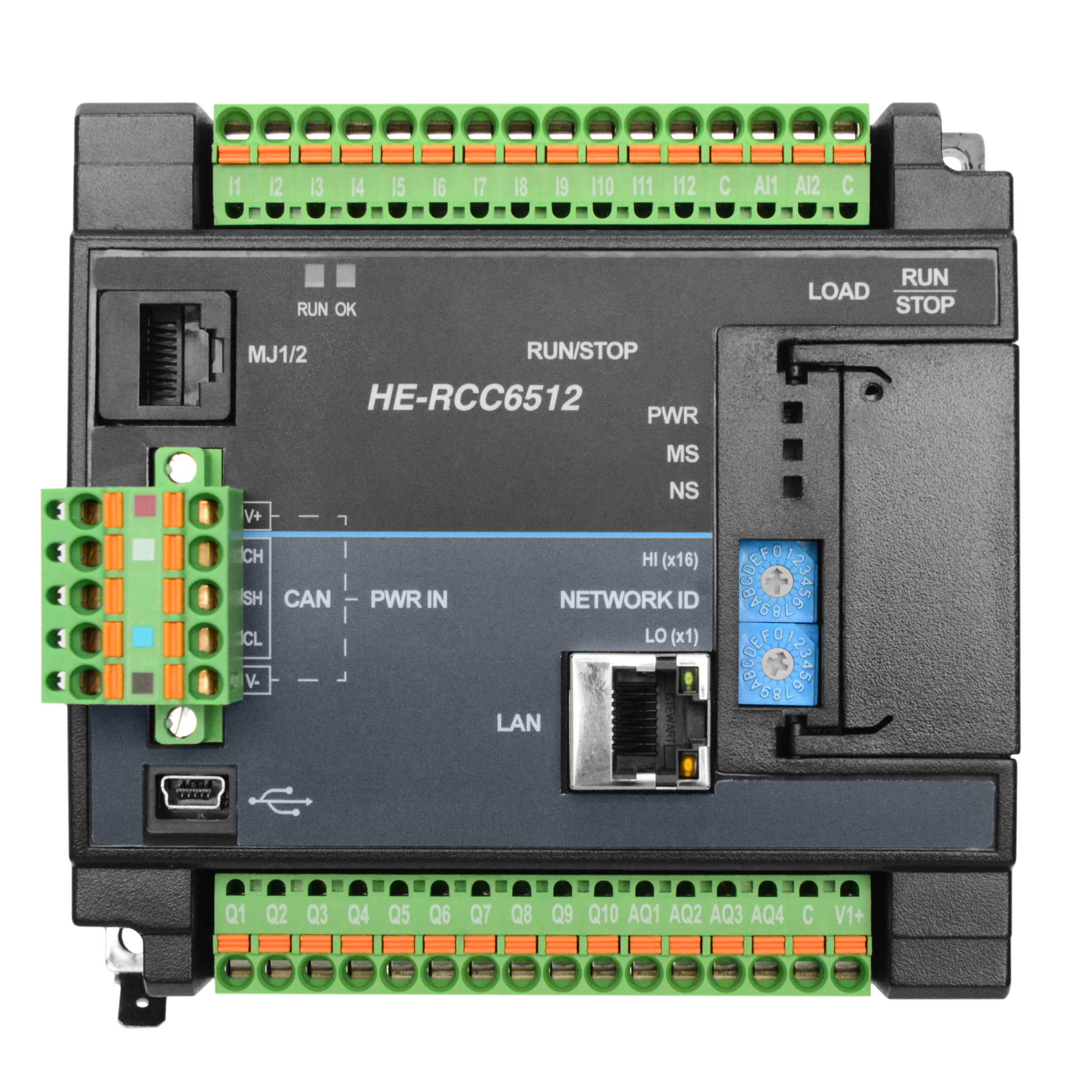 Horner RCC6512 PLC Controlador Compacto Remoto sin Pantalla, Expansión de E/S, Conectividad Ethernet y Red CAN, 12V/24VDC