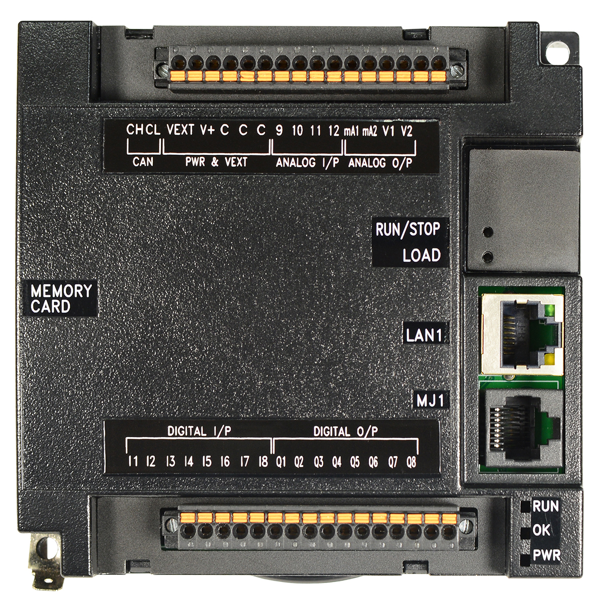 Horner RCC8842-75 Controlador Compacto Remoto sin Pantalla para Automatización, PLC de Expansión de E/S, Conectividad Ethernet y Red CsCAN, Entradas Analógicas y Digitales