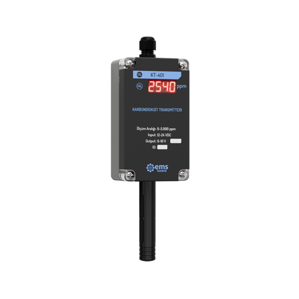 EMS KT-4X1 Transmisor de CO₂ NDIR con Pantalla LCD Retroiluminada