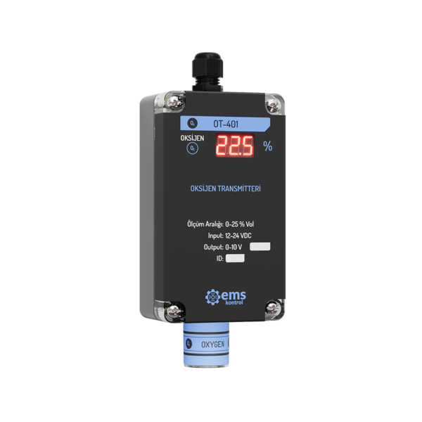 EMS OT-4XX Transmisor de Oxígeno (O₂) con Display LCD Retroiluminado