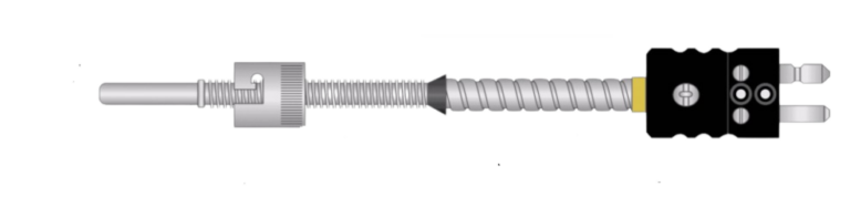 Termopar de Bayoneta Ajustable con Resorte y Armadura Flexible peru industrial